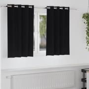 vidaXL Mörkläggningsgardiner med Ringar 2 pcs Svart 140 x 140 cm