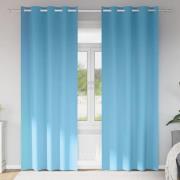 vidaXL Mörkläggningsgardiner med ringar Ljusblå Polyester