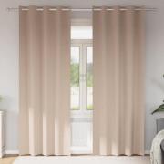 vidaXL Mörkläggningsgardiner med ringar Taupe Polyester