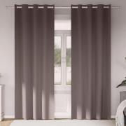 vidaXL Gardiner med gardiner 2 pcs Mörkbrun Polyester