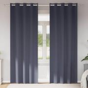 vidaXL Mörkläggningsgardiner med ringar Antracit Polyester