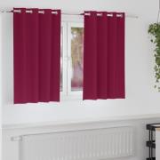 vidaXL Mörkläggningsgardiner med Ringar 2 pcs Vinröd 140 x 140 cm