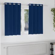 vidaXL Mörkläggningsgardiner med Ringar 2 pcs Mörkblå 140 x 140 cm
