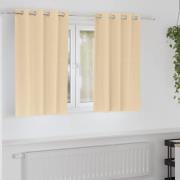 vidaXL Mörkläggningsgardiner med Ringar 2 pcs Kräm 140 x 140 cm