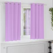 vidaXL Mörkläggningsgardiner med gardiner Lila Polyester