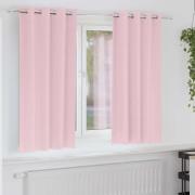 vidaXL Gardiner med gardiner 2 pcs Babyrosa Polyester