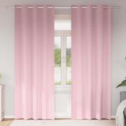 vidaXL Mörkläggningsgardiner med Ringar 2 pcs Babyrosa 225 x 140 cm