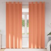 vidaXL Mörkläggningsgardiner med Ringar 2 pcs Terracotta 225 x 140 cm