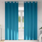 vidaXL Mörkläggningsgardiner med Ringar 2 pcs Turkos 225 x 140 cm