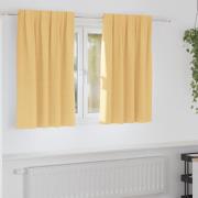 vidaXL Gardiner med gardiner 2 pcs Beige Polyester