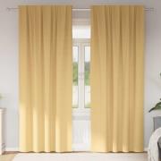 vidaXL Mörkläggningsgardiner med ringar Beige Polyester