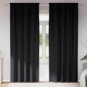 vidaXL Mörkläggningsgardiner med Ringar 2 pcs Svart 225 x 140 cm