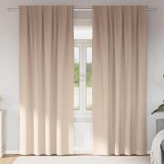 vidaXL Mörkläggningsgardiner med Ringar 2 pcs Taupe 260 x 140 cm