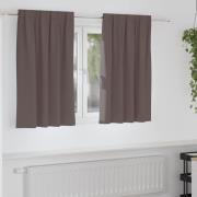 vidaXL Mörkläggningsgardiner med gardiner Mörkbrun Polyester