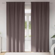 vidaXL Gardiner med gardiner 2 pcs Mörkbrun Polyester