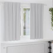 vidaXL Mörkläggningsgardiner med ringar Ljusgrå Polyester