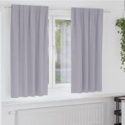 vidaXL Gardiner med gardiner 2 pcs Metallgrå Polyester