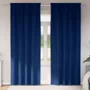 vidaXL Gardiner med gardiner 2 pcs Mörkblå Polyester