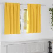 vidaXL Gardiner med gardiner 2 pcs senapsgul Polyester