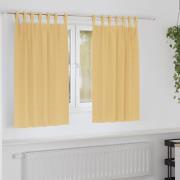 vidaXL Gardiner med gardiner 2 pcs Beige Polyester