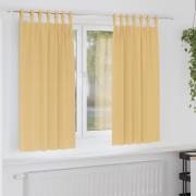 vidaXL Mörkläggningsgardiner med gardiner Beige Polyester