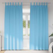 vidaXL Gardiner med gardiner 2 pcs Ljusblå Polyester