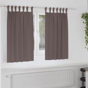 vidaXL Gardiner med gardiner 2 pcs Mörkbrun Polyester