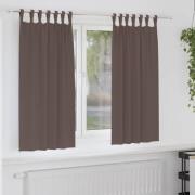 vidaXL Mörkläggningsgardiner med gardiner Mörkbrun Polyester