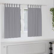 vidaXL Gardiner med gardiner 2 pcs Ljusgrå Polyester