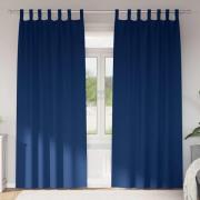vidaXL Mörkläggningsgardiner med Ringar 2 pcs Mörkblå 245 x 140 cm