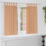 vidaXL Gardiner med gardiner 2 pcs Ljusbrun Polyester