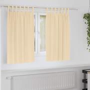 vidaXL Mörkläggningsgardiner med Ringar 2 pcs Kräm 140 x 140 cm