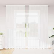 vidaXL Gardiner med gardiner Blommor Vit Polyester