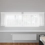 vidaXL Spetsgardin med gardiner Blommor Vit 80 x 300 cm Polyester