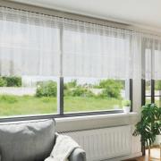 vidaXL Gardiner med gardiner Blommor Vit 500 x 100 cm Polyester