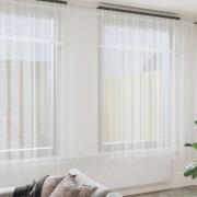 vidaXL Gardiner med gardiner Blommor Vit 500 x 280 cm Polyester