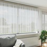 vidaXL Gardiner med gardiner Blommor Vit 1200 x 180 cm Polyester