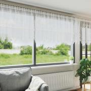 vidaXL Spetsgardin med gardiner Blommor Vit 120 x 750 cm Polyester