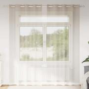 vidaXL Voile Gardin med gardiner 2 pcs Sand 260 x 140 cm Polyester