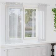vidaXL Gardiner med gardiner 2 pcs Ljusgrå 140x175cm Polyester