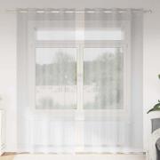 vidaXL Voile Gardin med gardiner 2 pcs Ljusgrå 225 x 140 cm Polyester