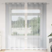 vidaXL Voile Gardin med gardiner 2 pcs Mörkgrå 225 x 140 cm Polyester