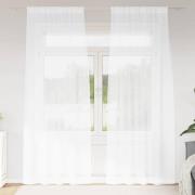 vidaXL Voile Gardin med gardiner 2 pcs Vit 225 x 140 cm Polyester