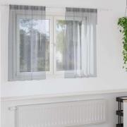 vidaXL Voile Gardin med gardiner 2 pcs Mörkgrå 140 x 140 cm Polyester