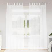 vidaXL Voile Gardin med gardiner 2 pcs Vit 225 x 140 cm Polyester
