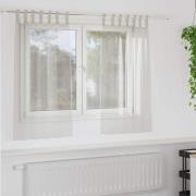 vidaXL Voile Gardin med gardiner 2 pcs Kräm 140 x 140 cm Polyester