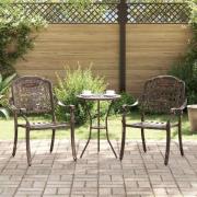 vidaXL Trädgård Stol 2 pcs Brons 55 x 56.5 x 91cm Aluminium