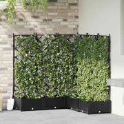 vidaXL Trädgårdsplanterare med trellis 5 pcs Svart
