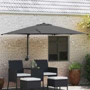 vidaXL Trädgårdsparasol Antracit 248.5 x 247.5 x 160 cm tyg