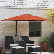 vidaXL Trädgårdsparasol Terracotta 248.5 x 247.5 x 160 cm tyg